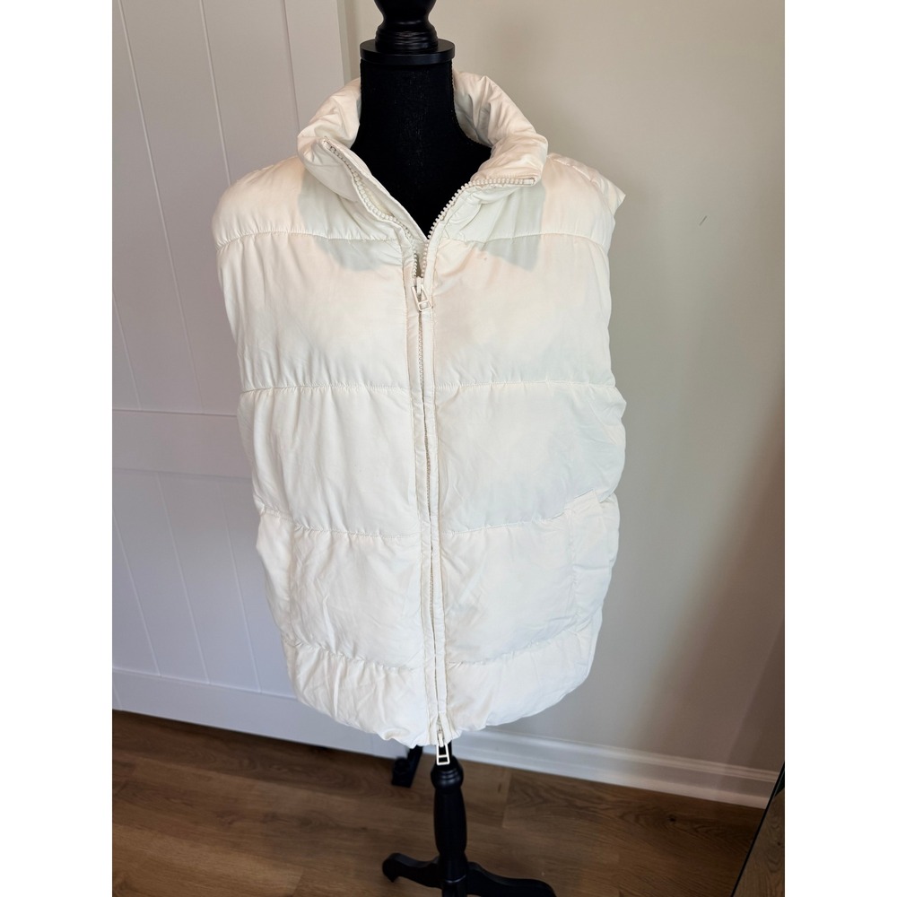 Monki Women Cream White Puffer Vest Quilted Sleeveless Zip Up Jacket 0992914 4